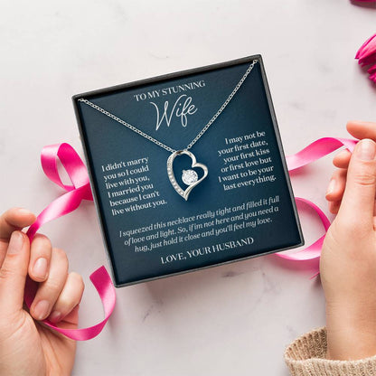 To My Stunning Wife I Can't Live Without You Message Card Necklace Gift 1 Forever Love Necklace