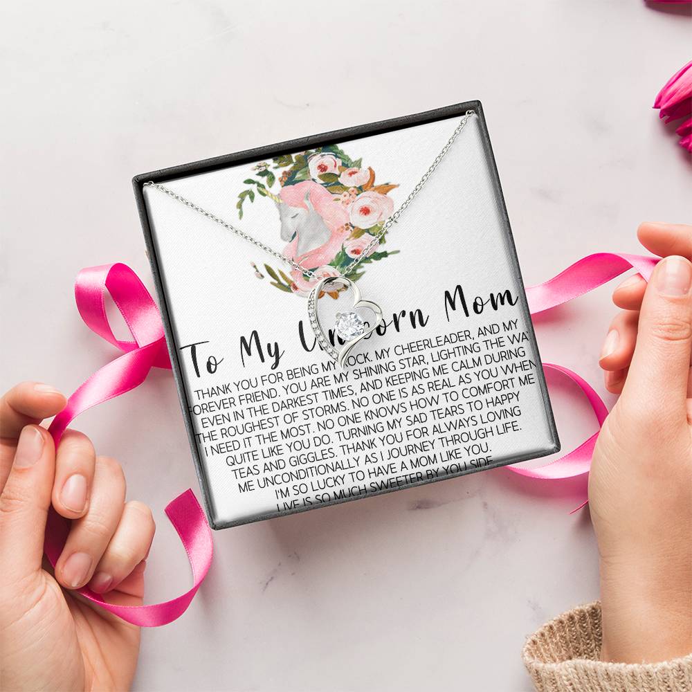 To My Unicorn Mom Mom Wedding Gift From Bride Gift For Mom On Wedding Day Mother Of The Bride Necklace Wedding Gift For Mom Bride To Mom Forever Love Necklace