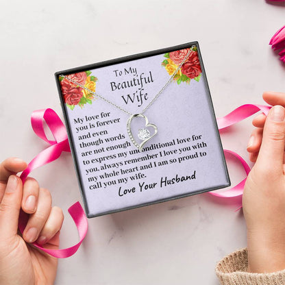 To My Beautiful Wife My Love For You Is Forever Necklace 2 Forever Love Necklace