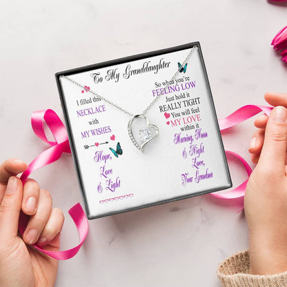 Granddaughter Love Heart Necklace Gift From Grandma Forever Love Necklace