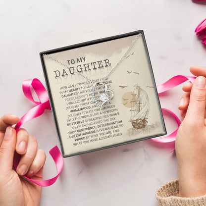 To My Daughter Love Mum White Gold Necklace Forever Love Necklace
