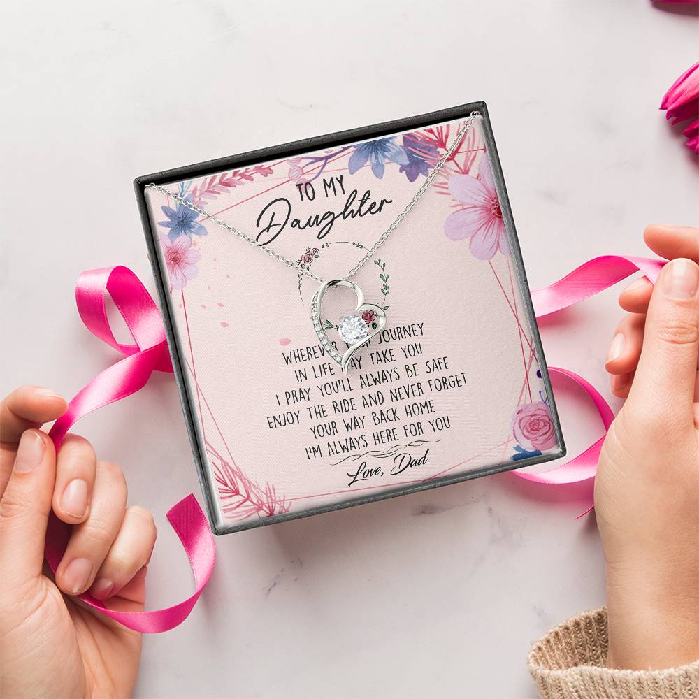 To My Daughter Forever Love Necklace Birthday Gift From Dad -  To My Daughter Necklace Father Daughter Necklace Father To Daughter Forever Love Necklace