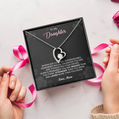 To My Daughter Necklace - Daughter Mother's Day Gift - To My Daughter Necklace From Mom Dad - Grown Up Daughter Gift From Mom Forever Love Necklace
