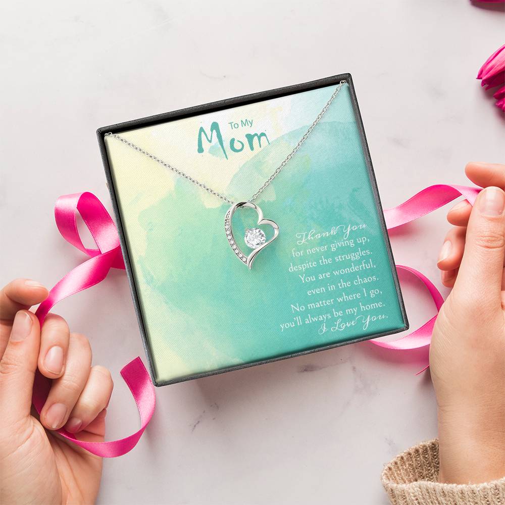 A Gift For A Mom Forever Love Necklace - Thank You For Never Giving Up Forever Love Necklace