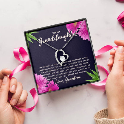 To My Granddaughter... I Love You Forever And Always Necklace From Grandma Forever Love Necklace