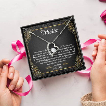 To My Daughter On Her Wedding Day Necklace Daughter Wedding Gift Wedding Gift For Daughter Daughter Forever Love Necklace Wediing Gifts Forever Love Necklace