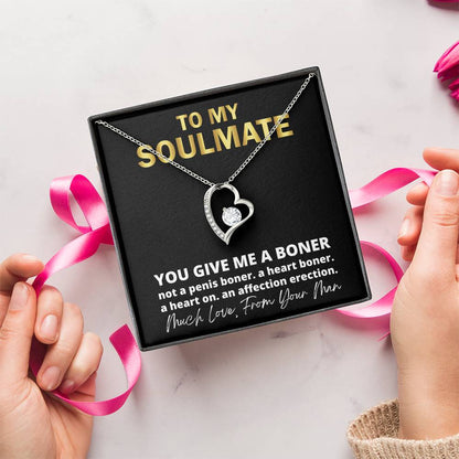 This Dazzling Forever Love Necklace ?  You Give Me A Heart Boner An Affection Erection Pendant Necklace Funny & Sarcastic Love For Her Mature Gift Forever Love Necklace