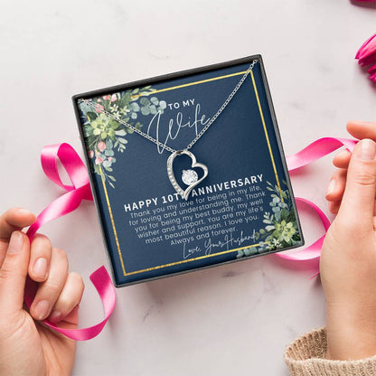 10 Year Anniversary Gift For Wife 10 Year Anniversary Gifts 10Th Wedding Anniversary Gift For Her Forever Love Necklace