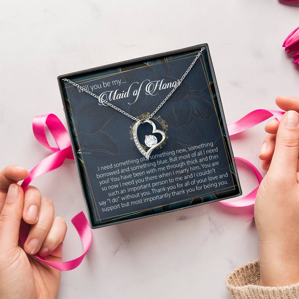 Will You Be My Maid Of Honor Necklace Gift Maid Of Honor Gift Necklace Maid Of Honor Wedding Gift Necklacemaid Of Honor Forever Love Forever Love Necklace