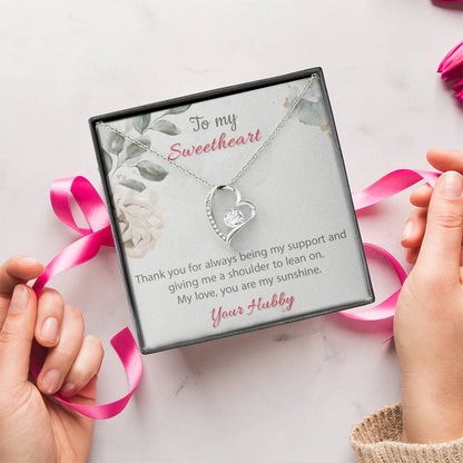To My Sweetheart From Your Hubby 925 Sterling Silver Pendant 1 Forever Love Necklace