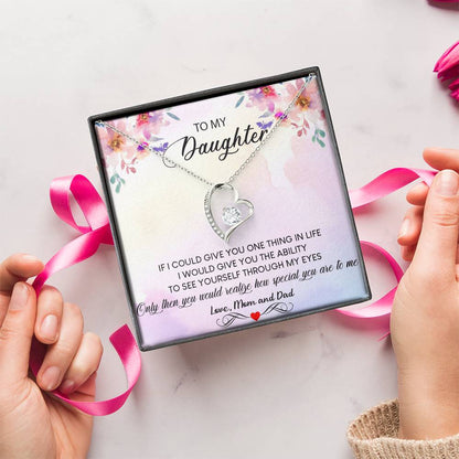 To My Daughter Necklace Forever Love Gift Daughter Necklace From Mom And Dad Customize Daughter Necklace Gift Daughter Birthday Gifts Forever Love Necklace