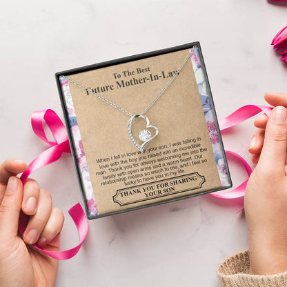 To The Best Future Motherinlaw Thank You For Always Welcoming Me Into The Family With Open Arms And A Warm Heart Wedding Necklace Mothers Day Forever Love Necklace