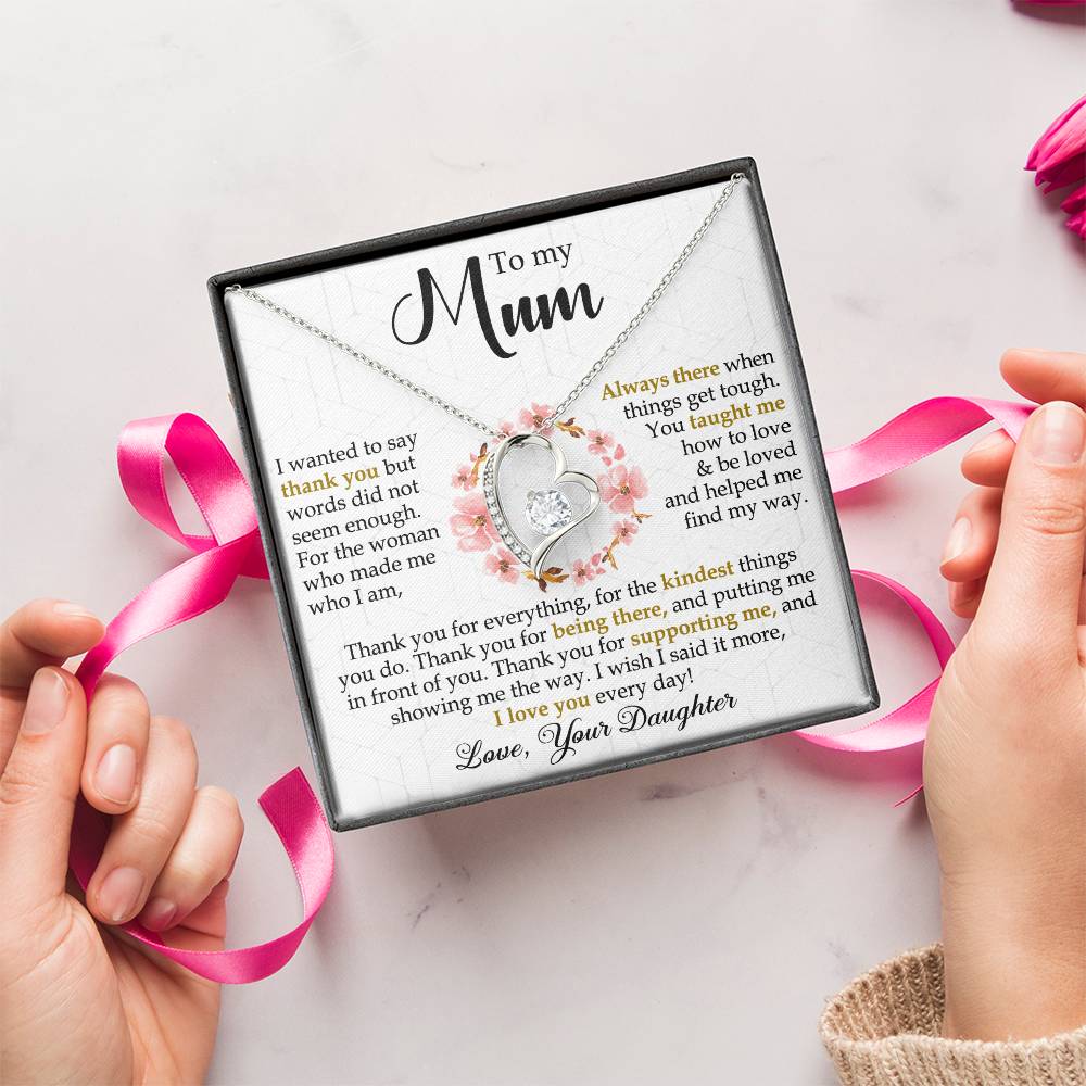 Mum Gift  Be Loved Forever Love Necklace Forever Love Necklace