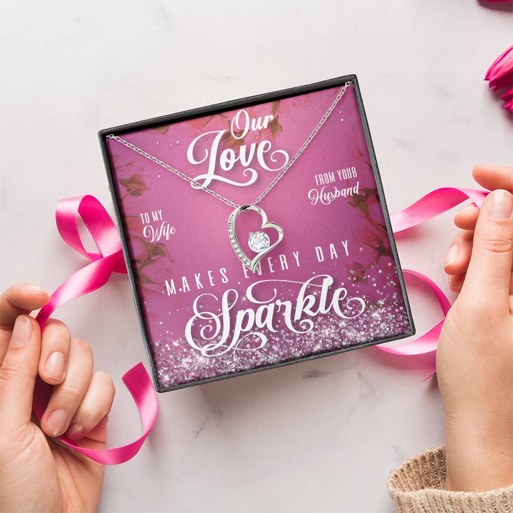 Every Day Sparkle Forever Love Necklace To Wife Forever Love Necklace