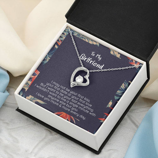 Girlfriend Your Last Everything White Or Yellow Gold Finish Cz Heart Pendant Necklace Forever Love Necklace