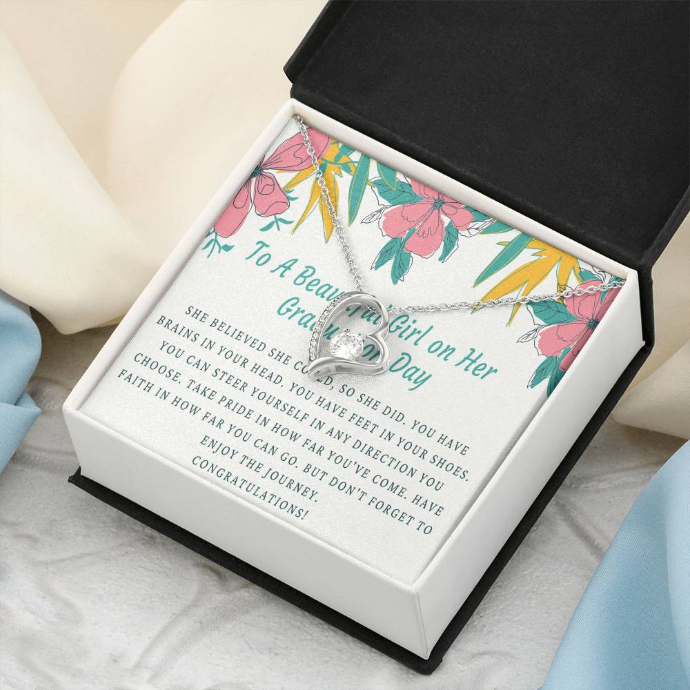 A Beautiful Girl On Her Graduation Day Necklace Graduation Gift Necklace Graduation Gift For Her College Graduation Forever Love Necklace
