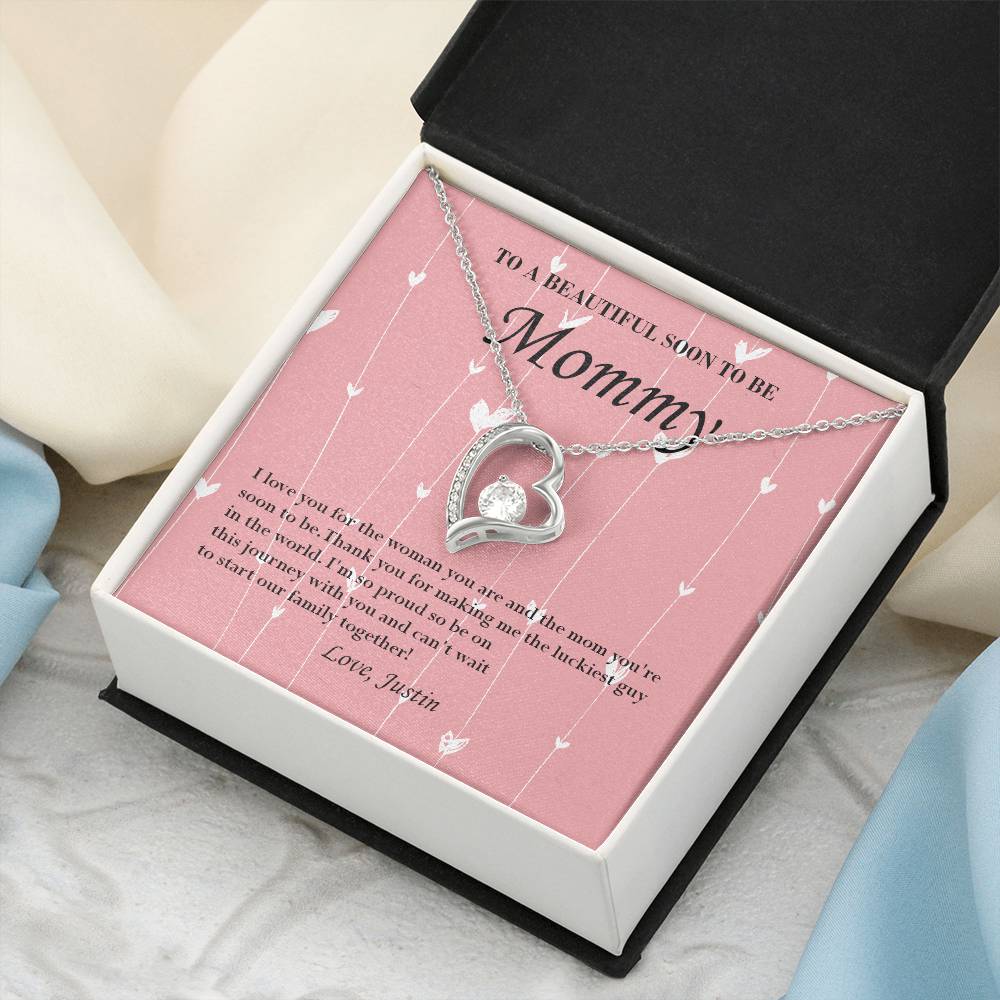Mom To Be Valentine's Necklace From Justin First Time Mommy Soon To Be Mother Jewelry Pregnant Valentine's Present Forever Love Necklace
