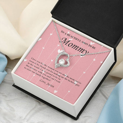 Mom To Be Valentine's Necklace From Justin First Time Mommy Soon To Be Mother Jewelry Pregnant Valentine's Present Forever Love Necklace