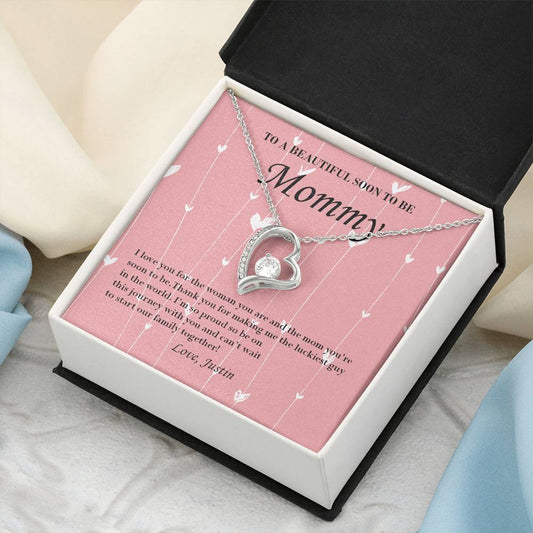 Mom To Be Valentine's Necklace From Justin First Time Mommy Soon To Be Mother Jewelry Pregnant Valentine's Present Forever Love Necklace