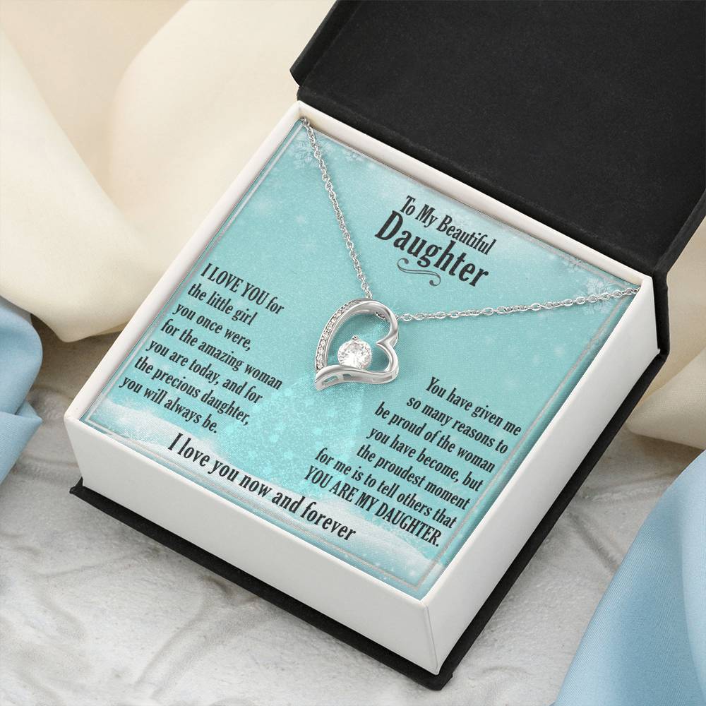 A Gift For Daughter Precious Daughter Forever Love Necklace