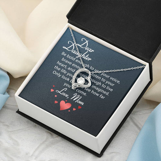 Dear Daughter Necklace Love Your Mom Daughter Mother's Day Gift To My Daughter Necklace From Mom Dad Grown Up Daughter Gift From Mom Forever Love Necklace