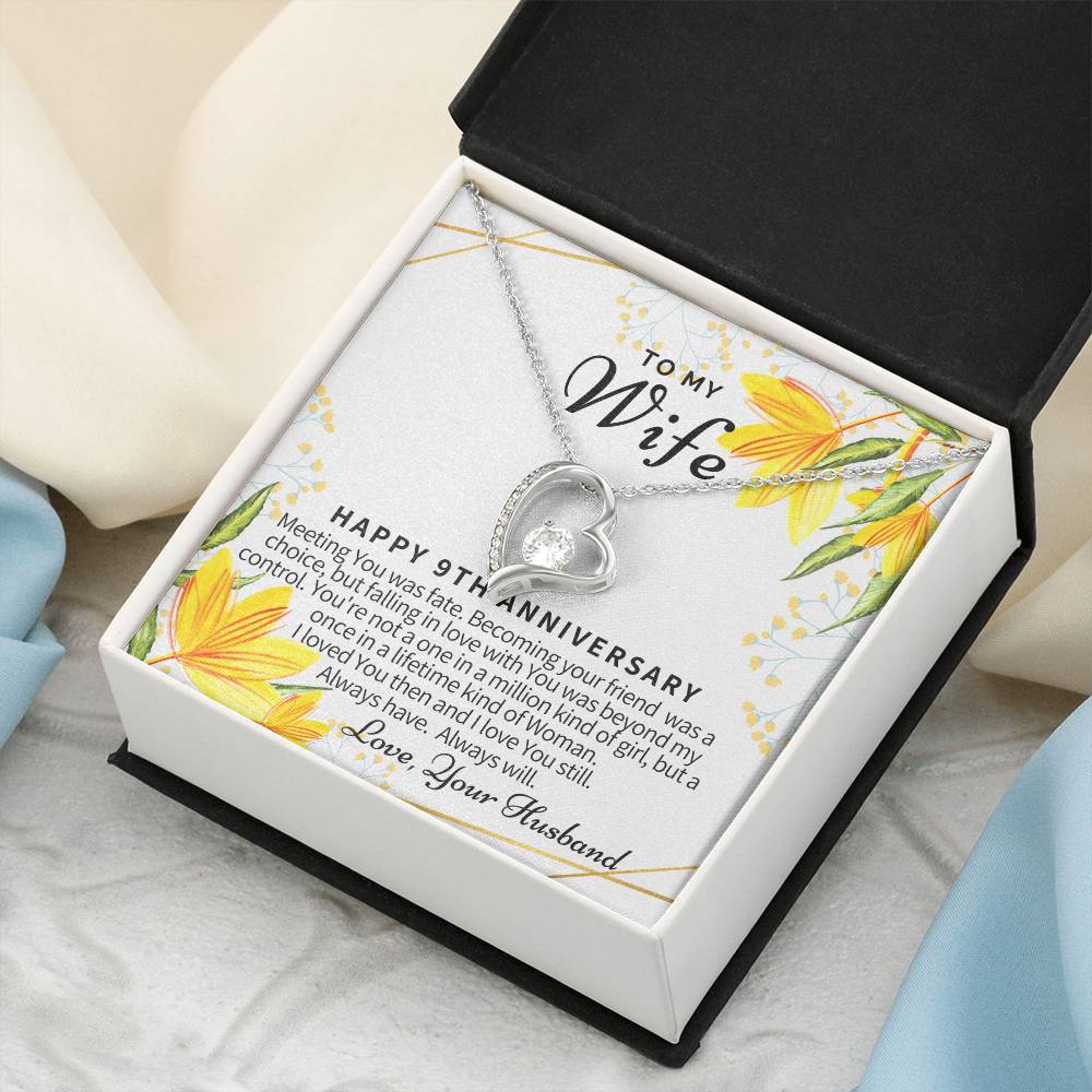 9th Anniversary Gifts 9 Year Wedding Anniversary Gift Ideas 9th Wedding Anniversary Gift For Her 9 Year Anniversary Gift For Forever Love Necklace