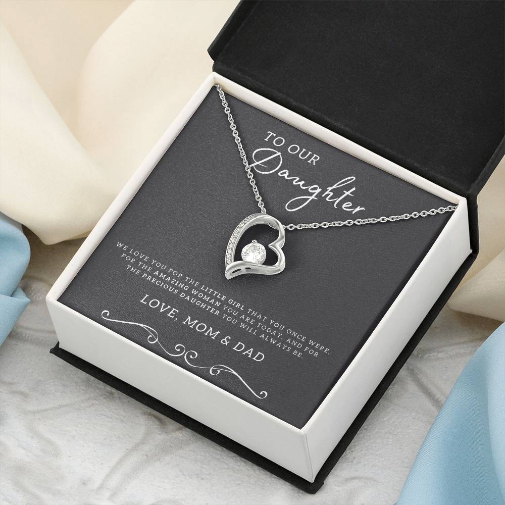 Dear Daughter Necklace - Daughter Mother's Day Gift - To My Daughter Necklace From Mom Dad Forever Love Necklace