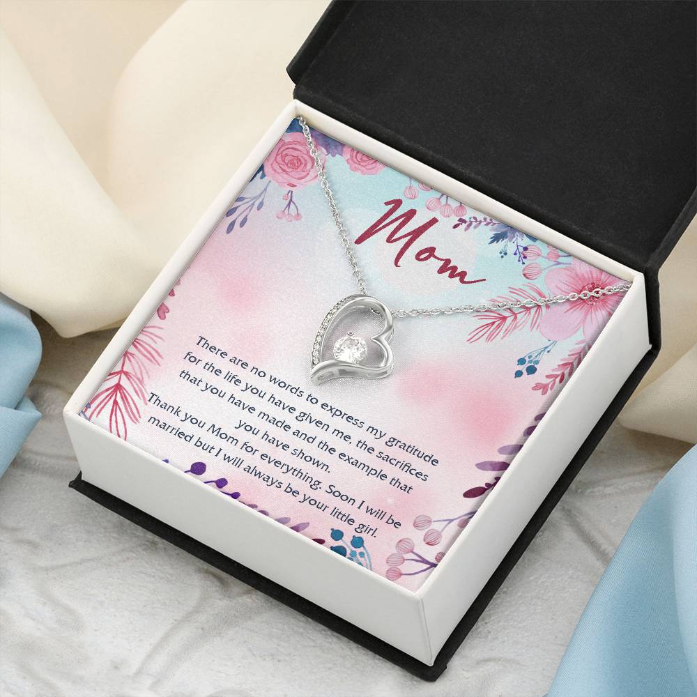 Mom Wedding Forever Love Necklace Gift From Bride Custom Parents Wedding Gift Wedding Gift For Mom Mother Of The Bride Gift From Daughter Forever Love Necklace