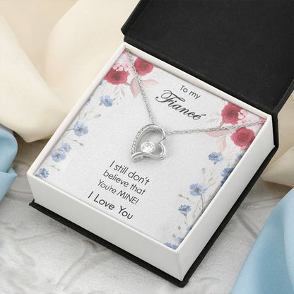To My Fiance - I Love You - 925 Sterling Silver Pendant Forever Love Necklace