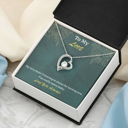 To My Love - I Am Sorry - 925 Sterling Silver Pendant Forever Love Necklace