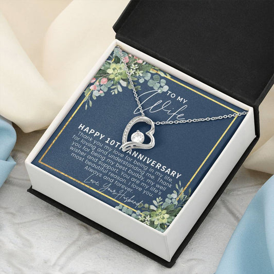 10 Year Anniversary Gift For Wife 10 Year Anniversary Gifts 10Th Wedding Anniversary Gift For Her Forever Love Necklace