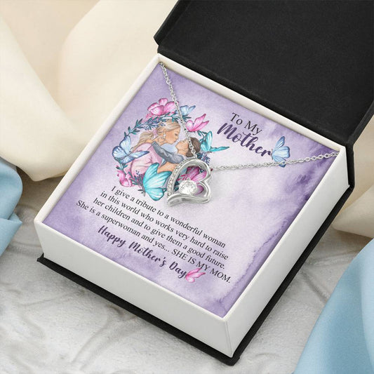 Happy Mother's Day - Tribute To Mom - From Daughter - Forever Necklace Forever Love Necklace