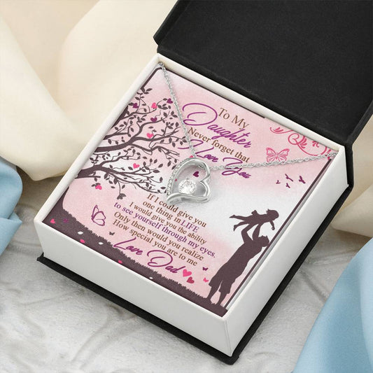 To My Daughter - Never Forget That I Love You - Forever Love Necklace Forever Love Necklace
