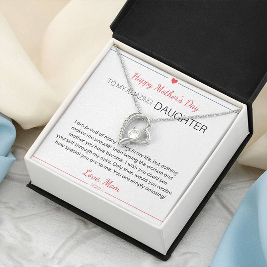 To My Amazing Daughter Necklace Happy Mother's Day Gift For Daughter From Mom Mother's Day Necklace For Daughter Amazing Daughter Necklace From Dad Forever Love Necklace