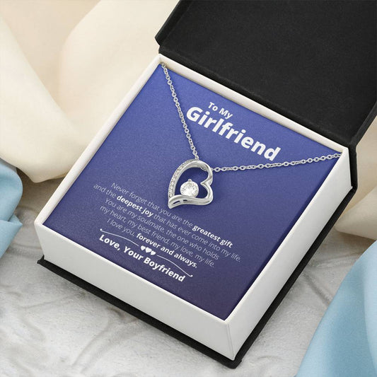 To My Girlfriend My Greatest Gift & Deepest Joy Necklace 1 Forever Love Necklace