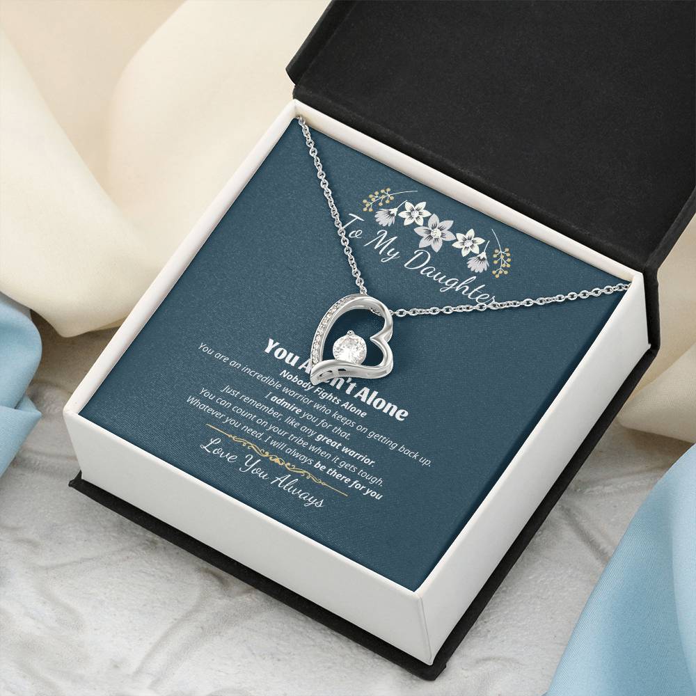 To My Daughter - Interlocking Hearts Necklace Father To Daughter Gift Birthday Gift To Daughter From Dad Daughter Necklace Forever Love Necklace
