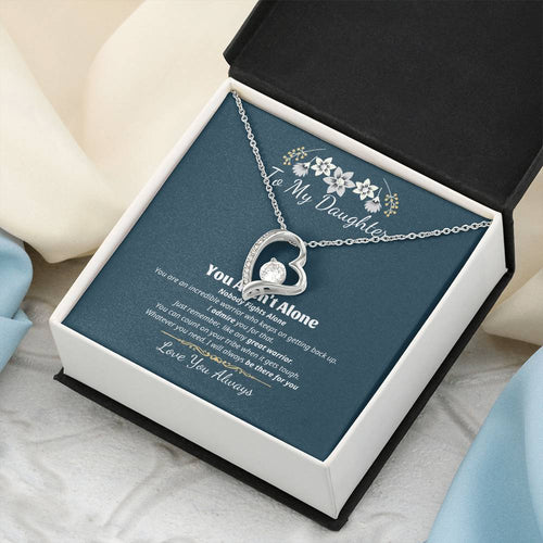 To My Daughter - Interlocking Hearts Necklace Father To Daughter Gift Birthday Gift To Daughter From Dad Daughter Necklace Forever Love Necklace