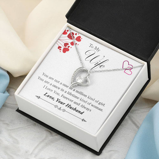 To My Wife Once In A Lifetime Heart Necklace 1 Forever Love Necklace