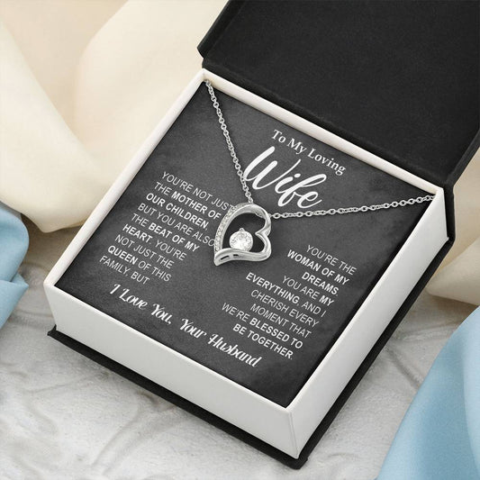 To My Loving Wife - Heart Melt Message  Forever Love Necklace Forever Love Necklace