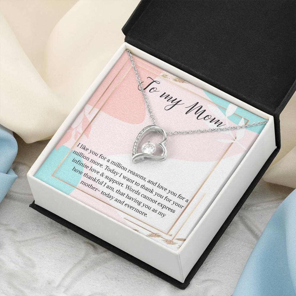 Necklace Gift For Mom To My Mom Necklace Gift For Mom Custom Mom Birthday Necklace Gift My Mom Jewelry Massage Box 1 Forever Love Necklace