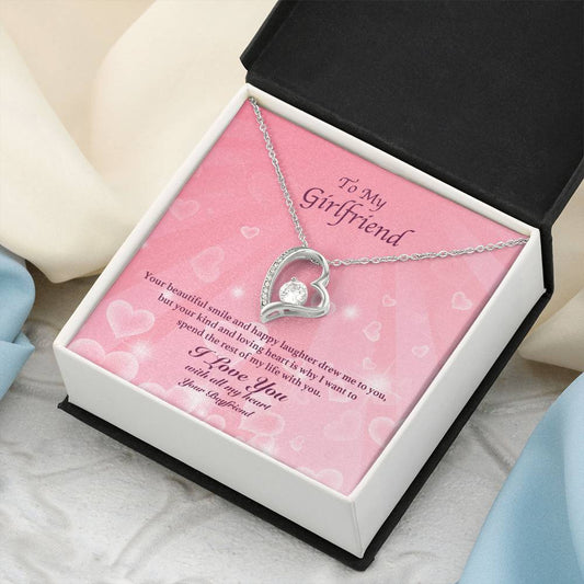 To My Girlfriend - Your Beautiful Smile - Forever Love Necklace Forever Love Necklace