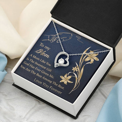To My Mom Sweetest Gift 92.5 Sterling Silver Pendant 1 Forever Love Necklace