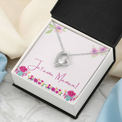 Je T'aime Maman Pendentif Coeur Forever Love Necklace