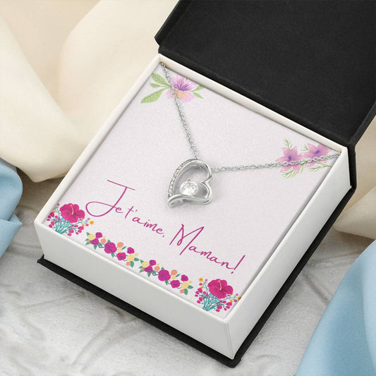 Je T'aime Maman Pendentif Coeur Forever Love Necklace