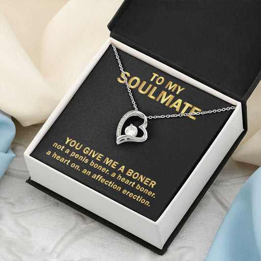 Give Me A Boner. Not A Penis Boner. Funny ??forever Love Necklace For Soulmate Gifts Forever Love Necklace