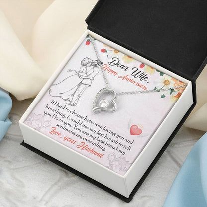 To My Dear Wife Gift Necklace Wife Necklace From Husband Anniversary Necklace For Wife Wife Birthday Gift To My Wife Necklace Forever Love Necklace