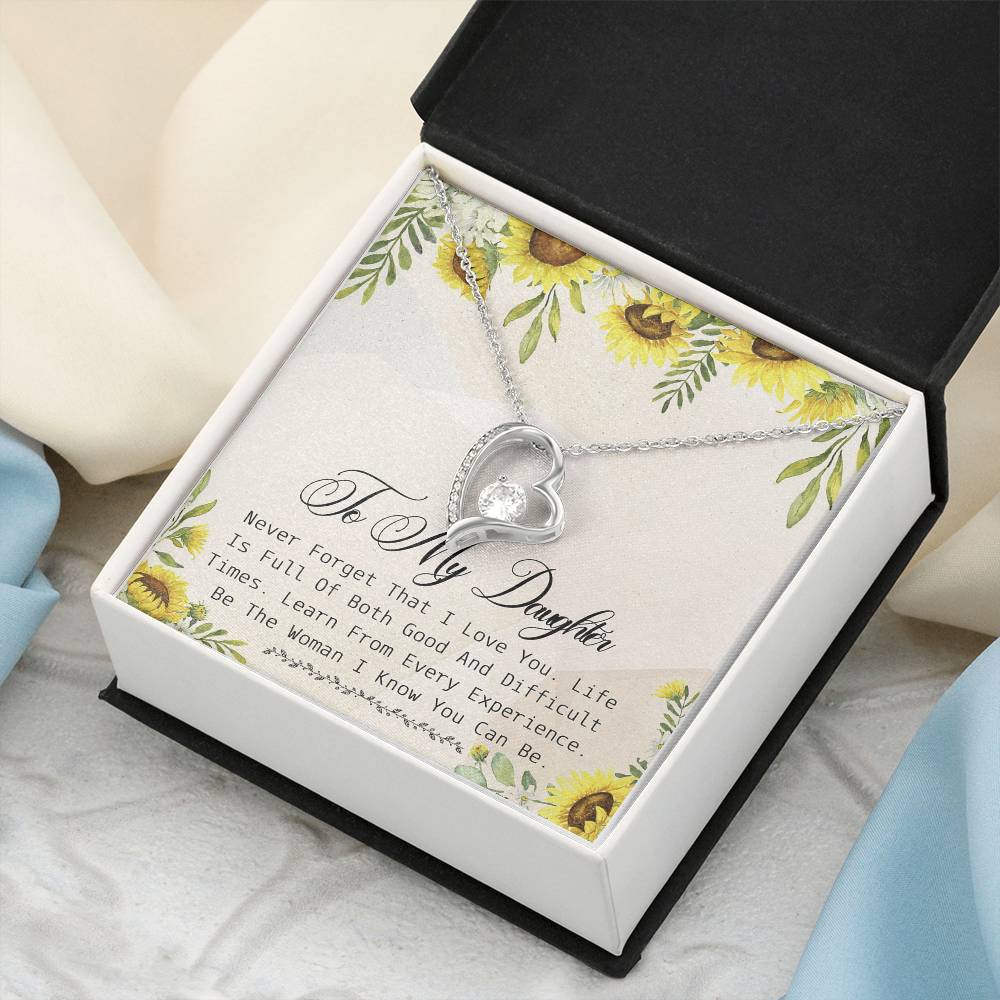To My Beautiful Daughter Necklace To Daughter From Mom Mom And Daughter Gift Valentine's Mother's Day Daughter Graduation Gift Forever Love Necklace