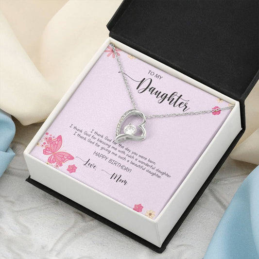Dear Daughter Necklace - Daughter Mother's Day Gift - To My Daughter Necklace From Mom Dad - Grown Up Daughter Gift From Mom 1 Forever Love Necklace