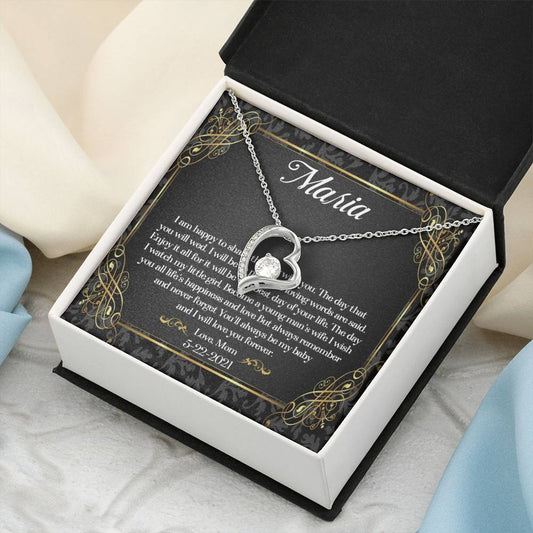 To My Daughter On Her Wedding Day Necklace Daughter Wedding Gift Wedding Gift For Daughter Daughter Forever Love Necklace Wediing Gifts Forever Love Necklace