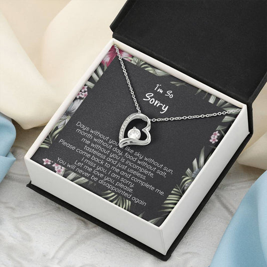 I'm Sorry Apology Gift White Gold Or Yellow Gold Finish Cz Crystal Pendant Necklace Forever Love Necklace